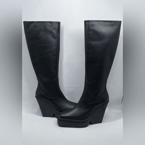 Gia Borghini Texan Leather Platform Knee-High Boots size 41 - Picture 7 of 13